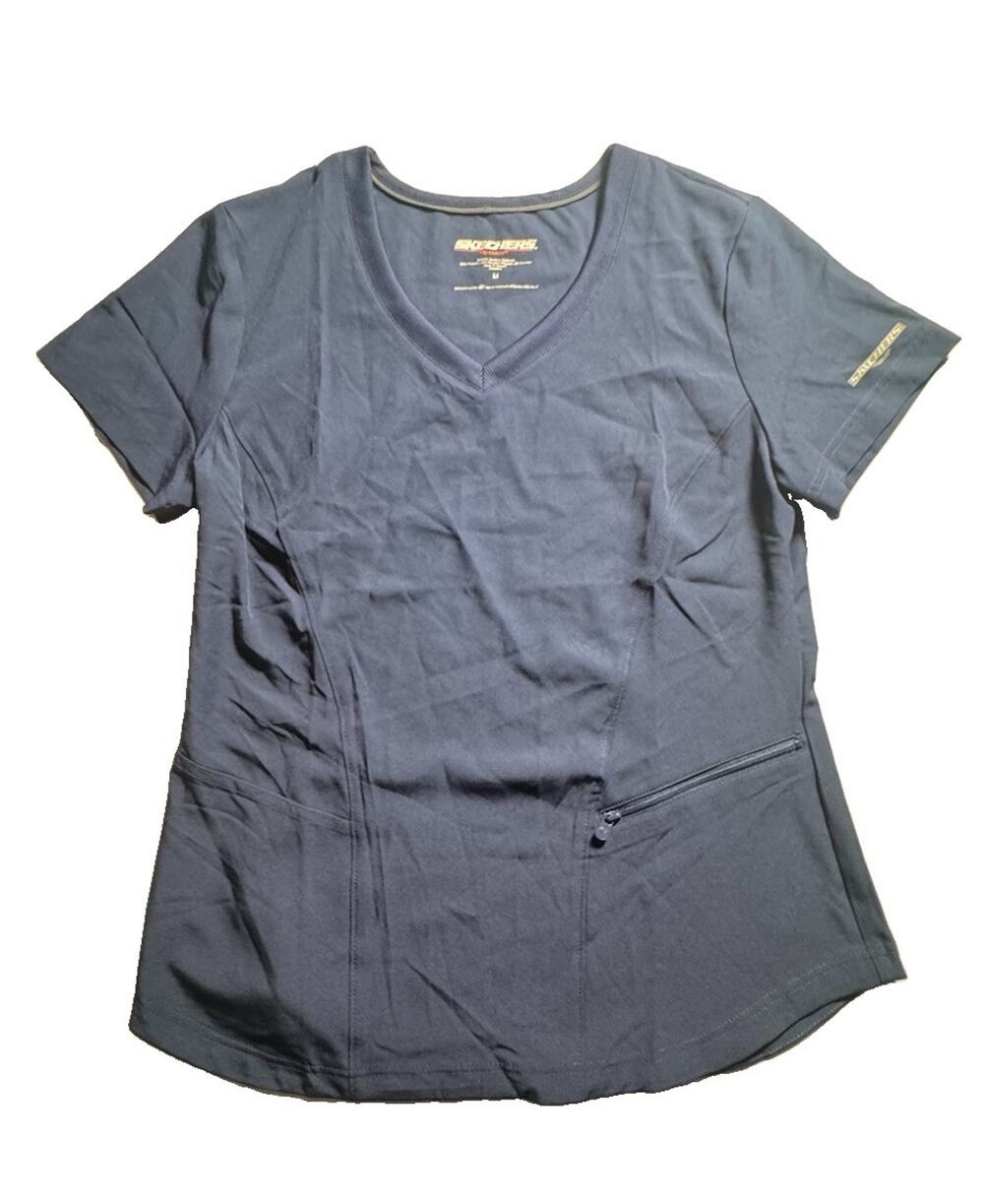 Skechers by Barco Women’s Blue V-Neck Scrub Top Size Medium Stretch